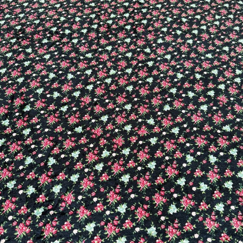 Tecido Veludo Molhado Estampado Micro Floral • Luema Tecidos