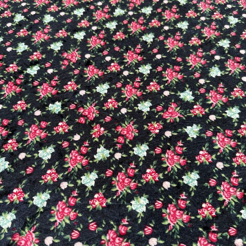 Tecido Veludo Molhado Estampado Micro Floral • Luema Tecidos