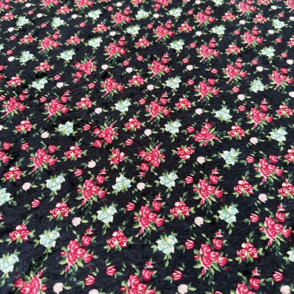 Tecido Veludo Molhado Estampado Micro Floral • Luema Tecidos