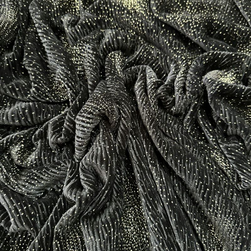 Tecido Veludo Molhado Pingos Dourados • Luema Tecidos Tecido Veludo Molhado Pingos Dourados • Luema Tecidos