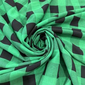 Tecido Viscose Estampada Xadrez Preto e Verde Bandeira Tecido Viscose Estampada Xadrez Preto e Verde Bandeira • Luema Tecidos
