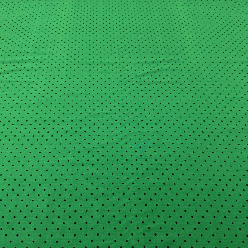 Tecido Viscose Estampada Micro Poá Fundo Verde Bandeira • Luema Tecidos