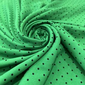 Tecido Viscose Estampada Micro Poá Fundo Verde Bandeira • Luema 2