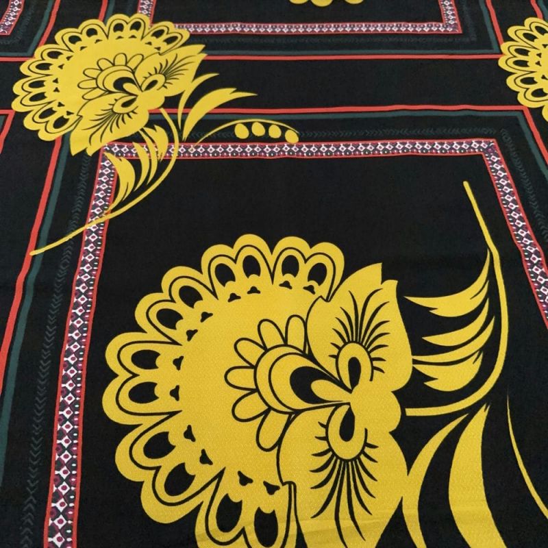Tecido Viscose Estampada Quadros Flores Amarelo • Luema Tecidos