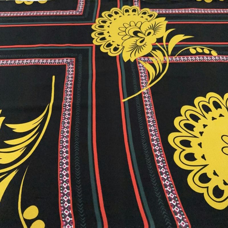 Tecido Viscose Estampada Quadros Flores Amarelo • Luema Tecidos