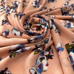 Tecido Viscose Floral Colorido Fundo Rosa Creme Tecido Viscose Floral Colorido Fundo Rosa Creme • Luema Tecidos 2