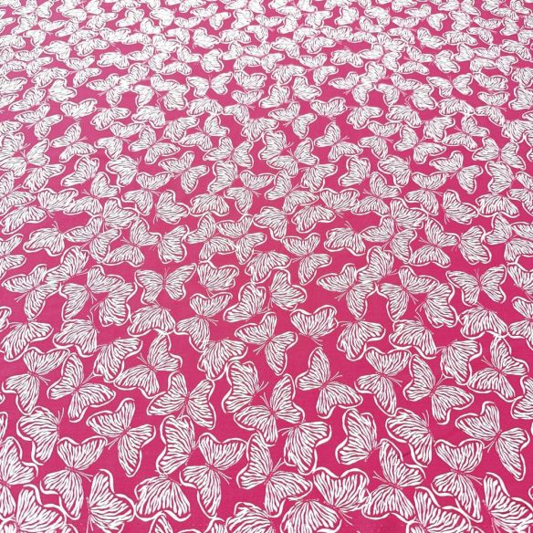 Tecido Viscose Estampada Borboletas Fundo Pink • Luema Tecidos