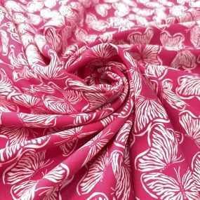 Tecido Viscose Estampada Borboletas Fundo Pink Tecido Viscose Estampada Borboletas Fundo Pink • Luema Tecidos 2
